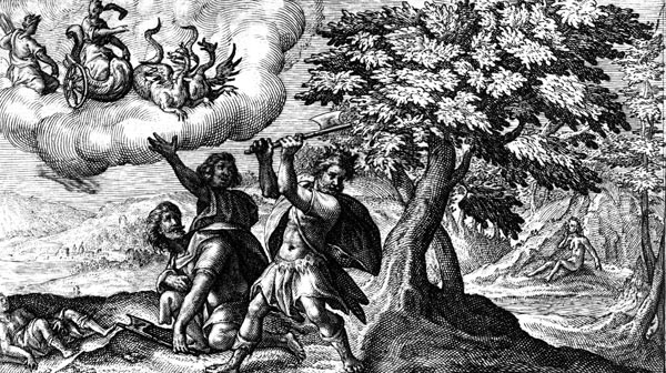 Erysichthon fells Ceres’s sacred oak tree