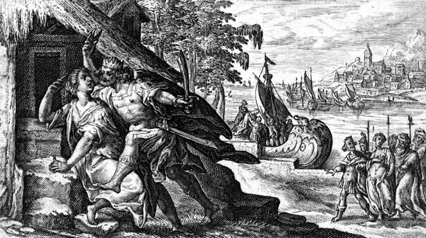 Tereus cuts out Philomela’s tongue